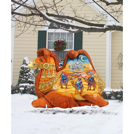 Heat Wave 24 x 32 in Three Kings Camel Free Standing Garden Decor HE2128644